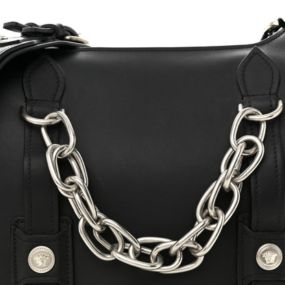 Versace Calfskin Small Biker Chain Satchel Black 8 of 12