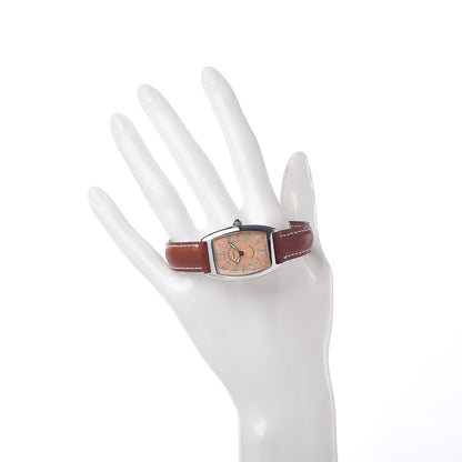 Franck Muller Stainless Steel Calfskin 25mm Cintree Curvex Automatic Watch Salmon 6850C 2 of 9