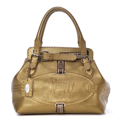 Fendi Calfskin Romano Selleria Small Villa Borghese Tote Gold 1 of 10