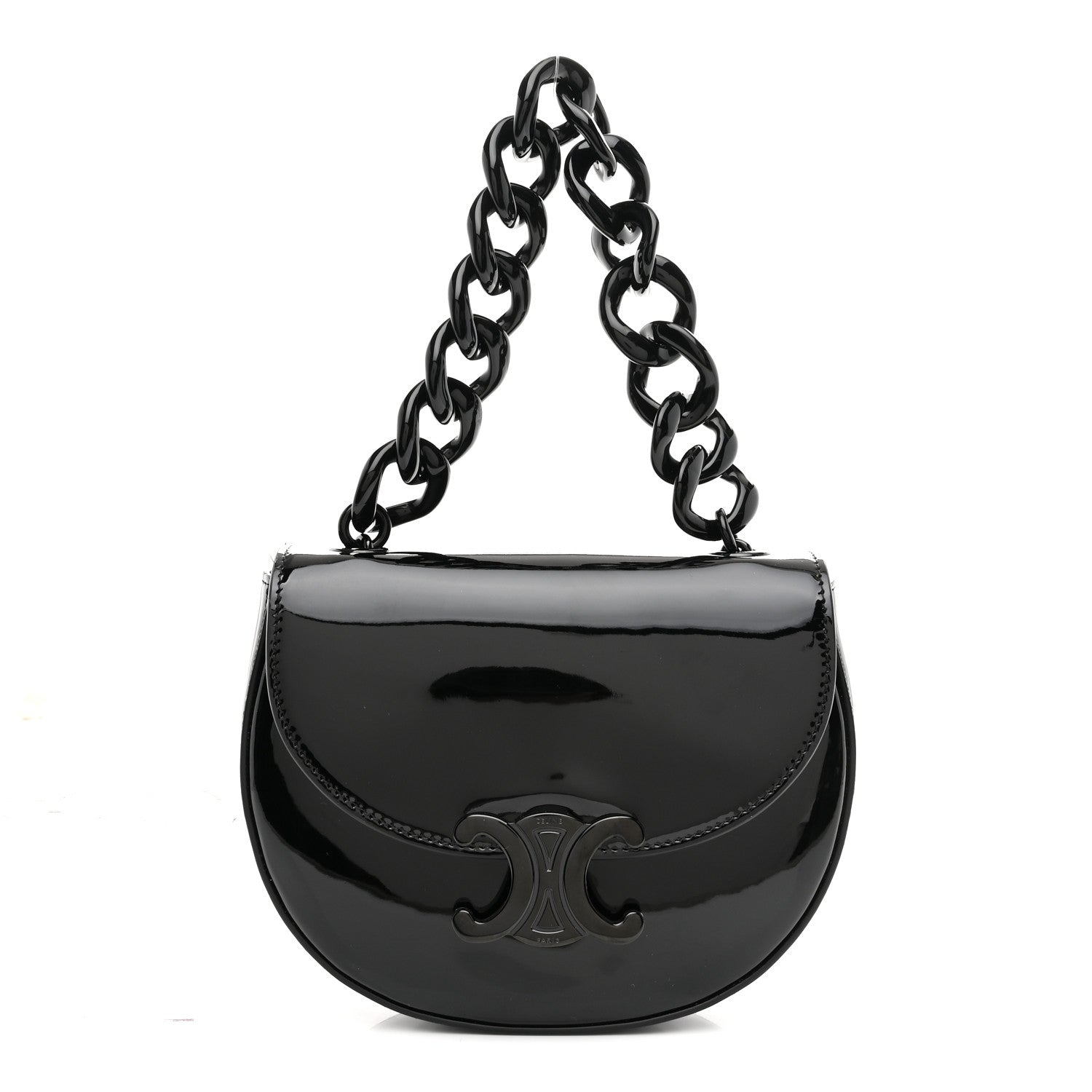 Celine Patent Calfskin Triomphe Small Besace Marley Black 1 of 10