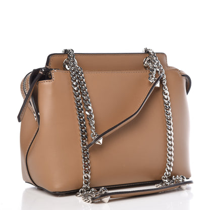 Fendi Vitello Baltico Nappa Flowerland Studded Small Dotcom Click Chain Satchel Cuoio Multicolor 3 of 10