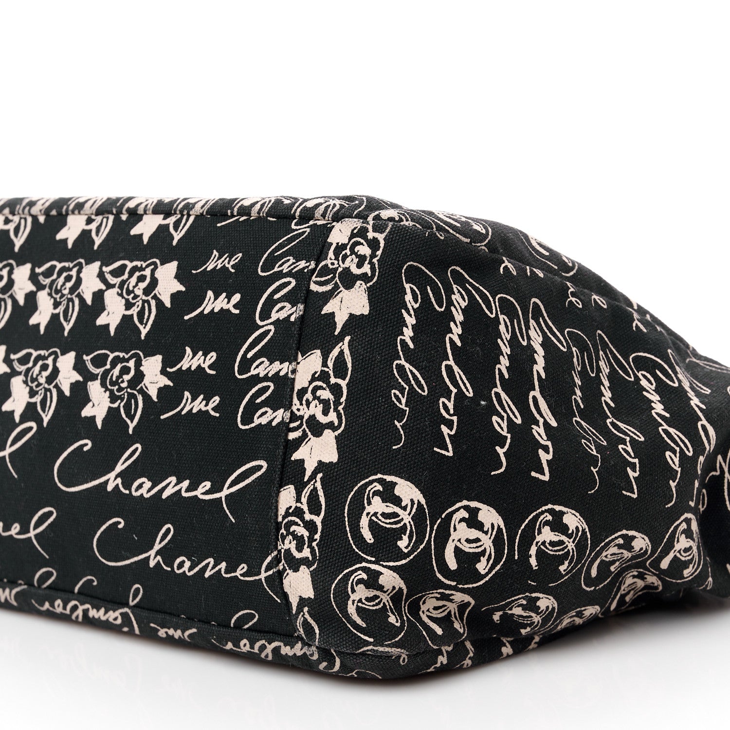 Chanel Canvas Camellia Flower Tote Black 10 of 11