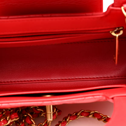 Chanel Shiny Aged Calfskin Quilted Nano Kelly Shopper Red 5 of 10