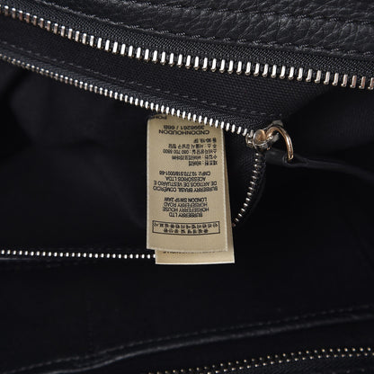 Burberry Mega Check Grained Calfskin Medium Harcourt Satchel Black 8 of 12