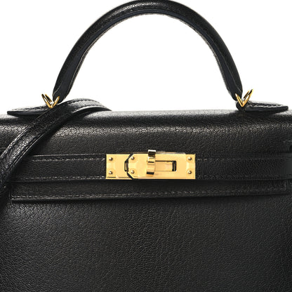 Hermes Chevre Chamkila Mini Kelly Sellier 20 Black 8 of 11