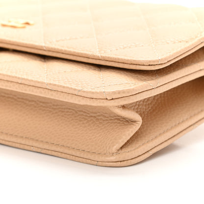 Chanel Caviar Quilted Wallet On Chain WOC Beige 11 of 14
