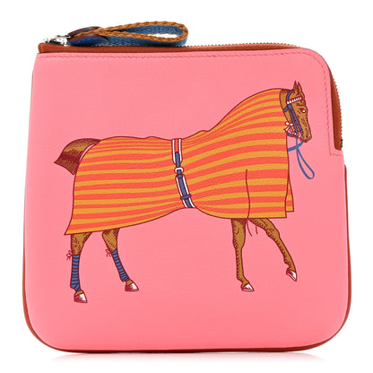 Hermes Swift Couverture Nouvelle Carre Pocket Pouch Rose D'Ete Ambre 1 of 7