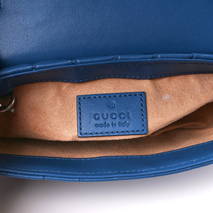 Gucci Calfskin Matelasse Aria Super Mini GG Marmont Shoulder Bag Clear Blue 6 of 11