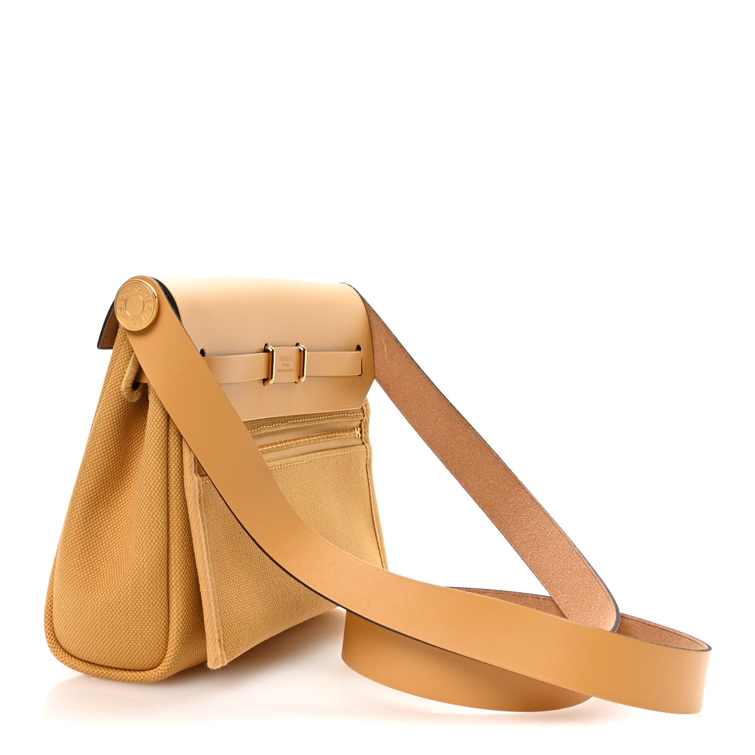 Hermes Military Toile Vache Hunter Herbag Zip Retourne 20 Paille 3 of 11