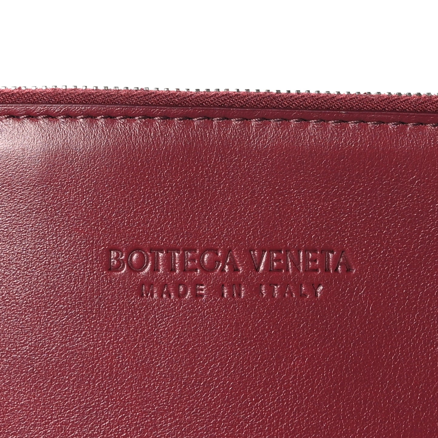 Calfskin Intrecciato Large North South Tote Bag Burgundy