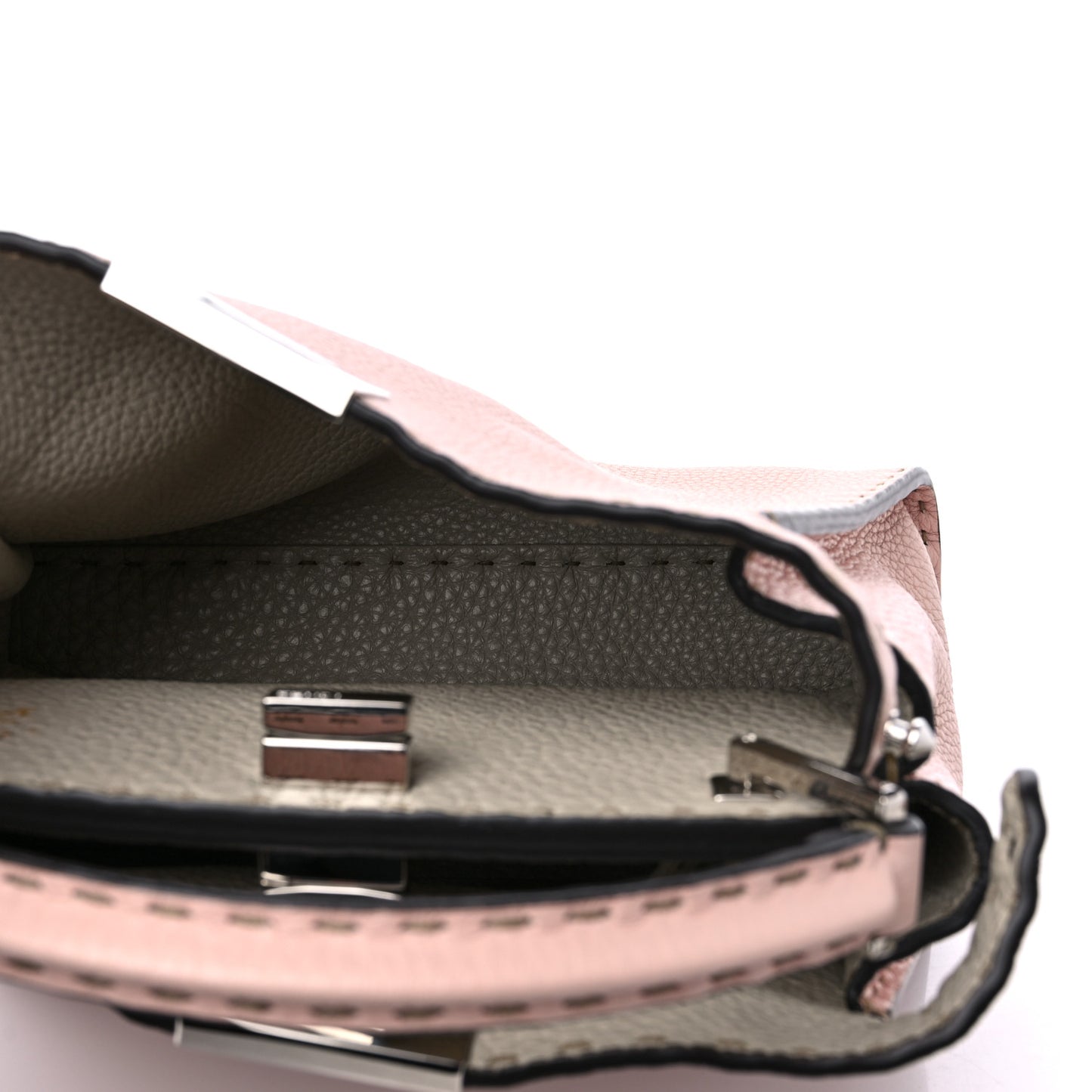 Cuoio Romano Selleria Bi-Color Medium Peekaboo Iconic Essentially Satchel Cipria Latte