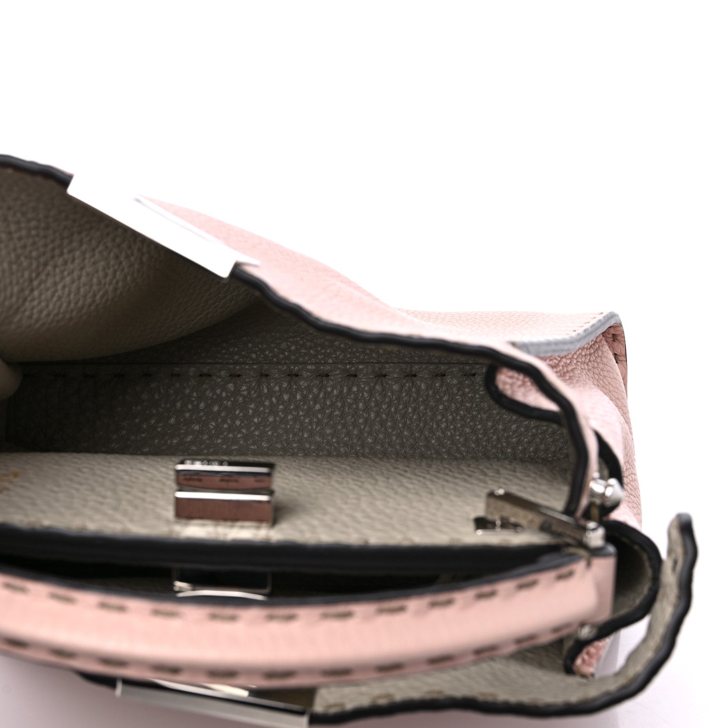 Fendi Cuoio Romano Selleria Bi-Color Medium Peekaboo Iconic Essentially Satchel Cipria Latte 5 of 10