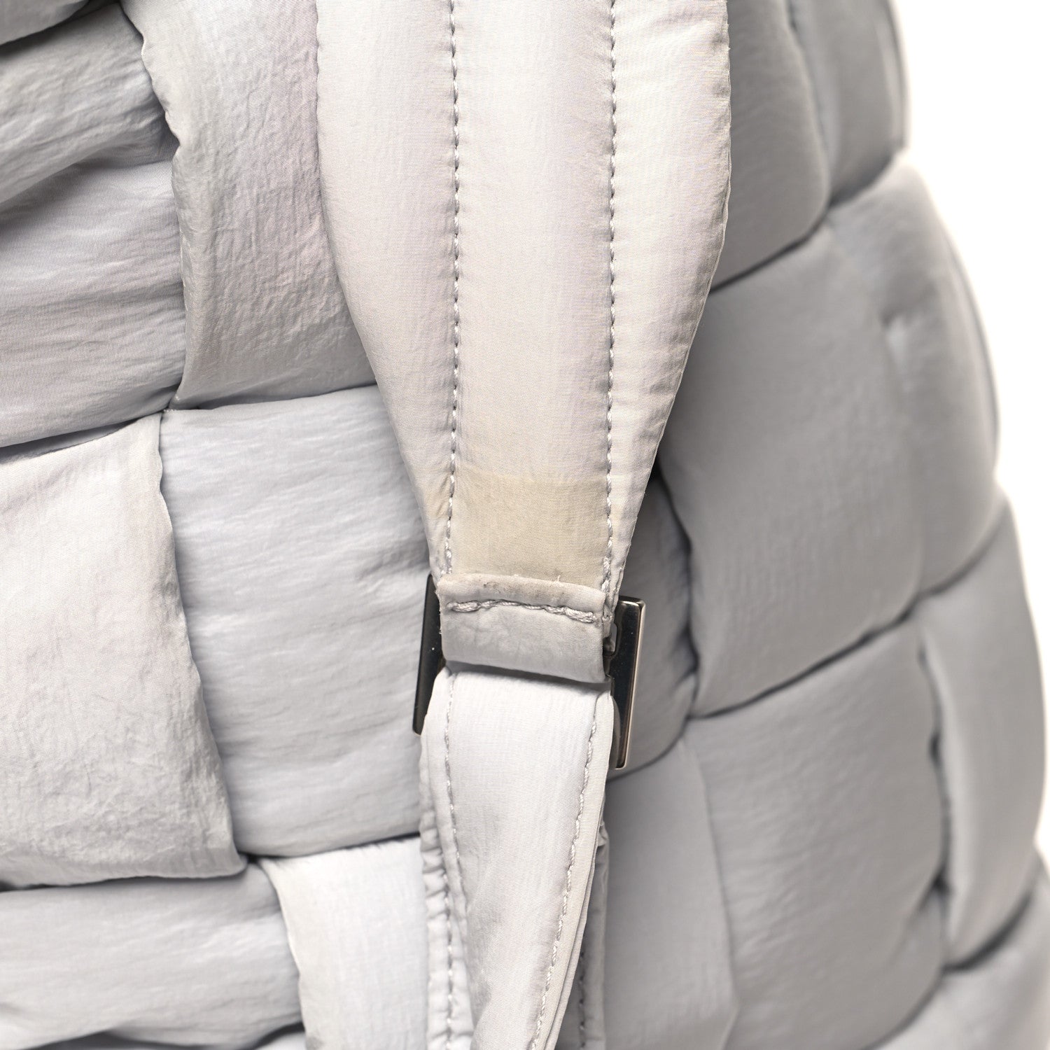 Bottega Veneta Nylon Intrecciato Padded Tech Fold Over Backpack Frost 11 of 12