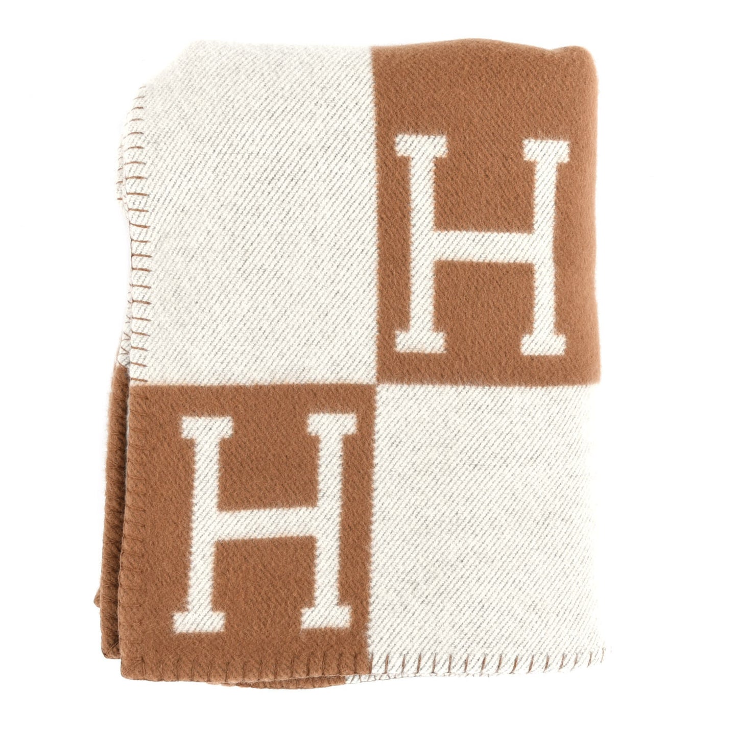 Wool Cashmere Avalon Blanket Ecru Camel