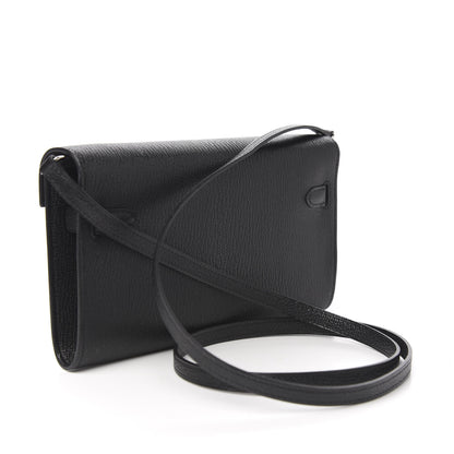 Hermes Chevre Mysore Kelly Wallet To Go Black 2 of 9