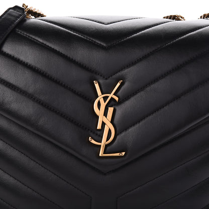 Saint Laurent Calfskin Y Quilted Monogram Medium Loulou Chain Satchel Black 9 of 11
