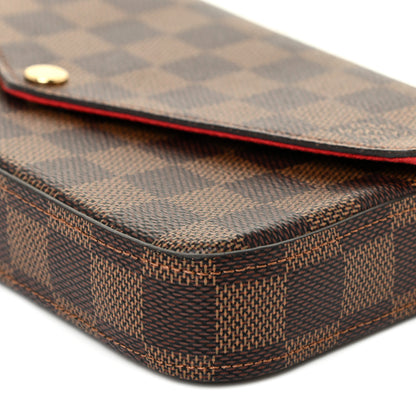Louis Vuitton Damier Ebene Pochette Felicie Chain Wallet 10 of 11
