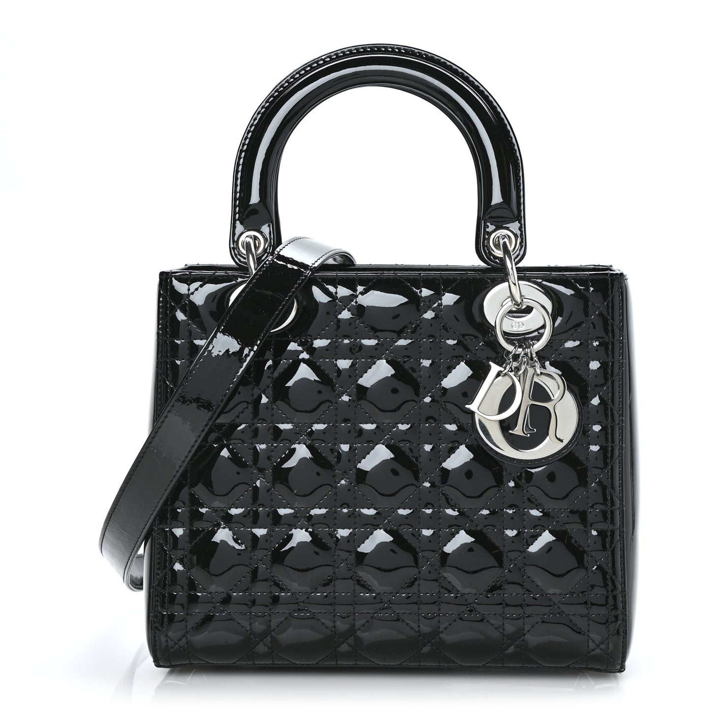 Patent Cannage Medium Lady Dior Black