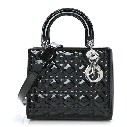 Christian Dior Patent Cannage Medium Lady Dior Black 1 of 11