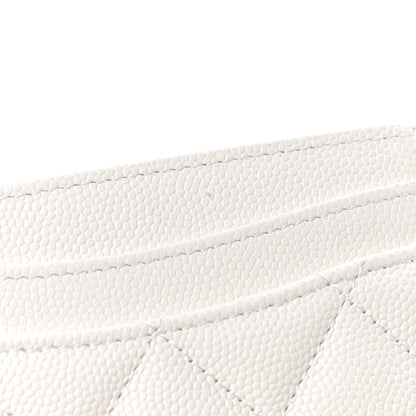 Chanel Caviar Quilted Card Holder White 4 of 10