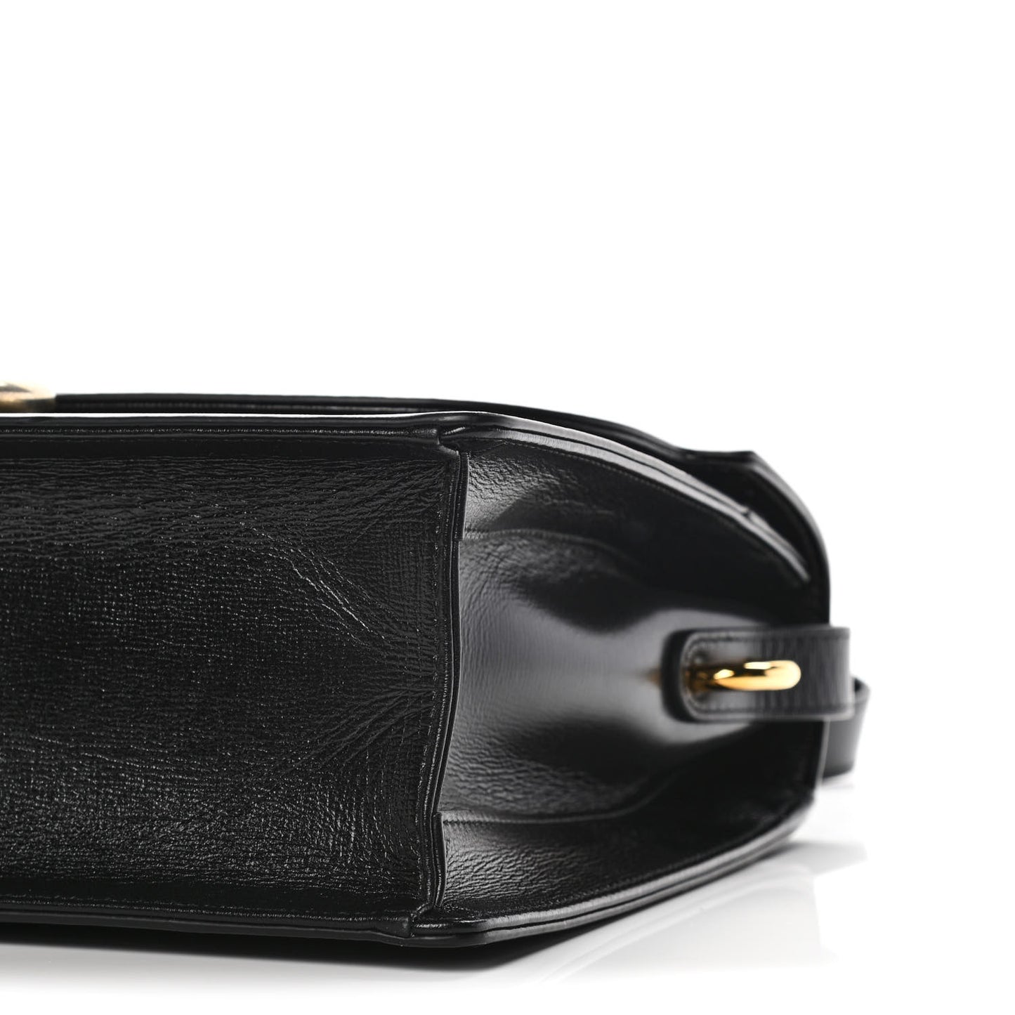 Textured Calfskin Medium Torchon GG Ring Shoulder Bag Black