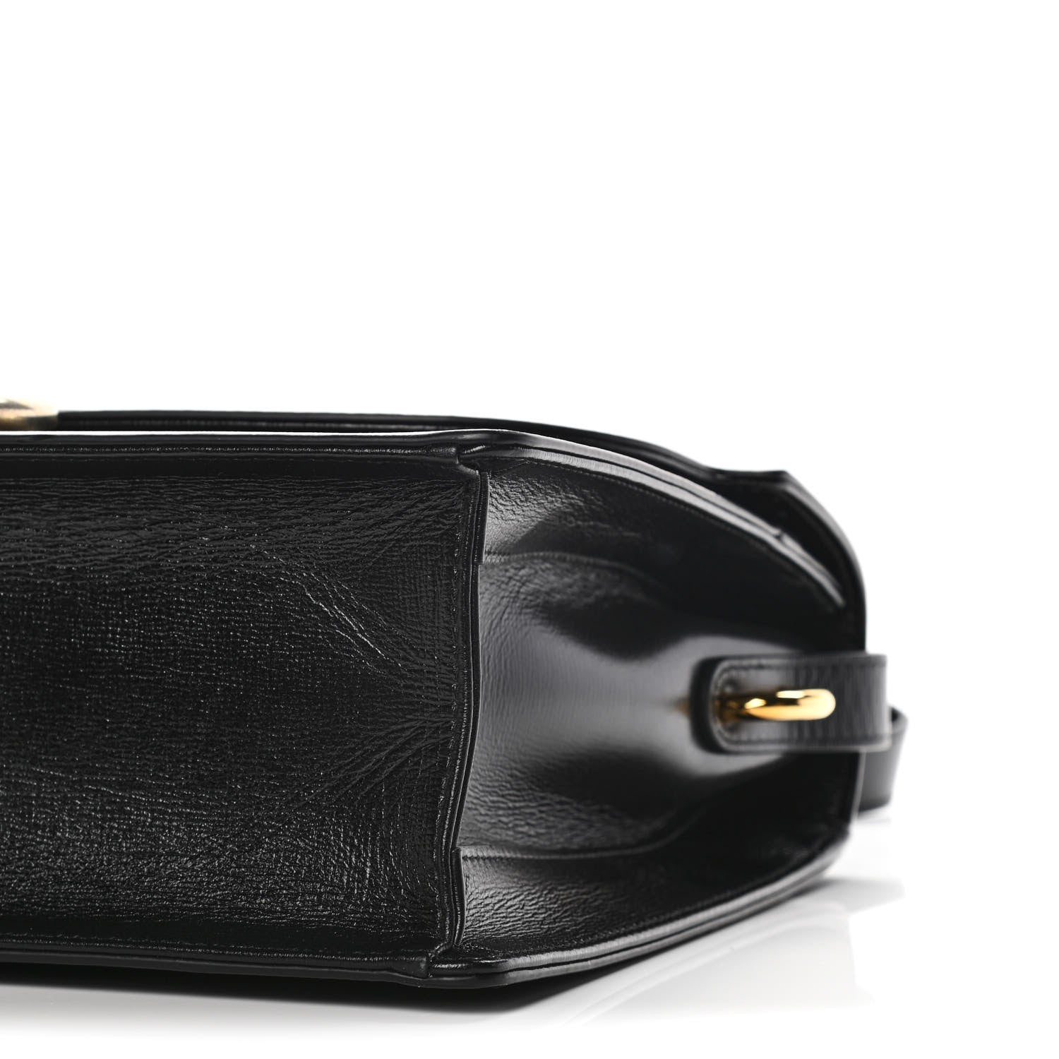 Gucci Textured Calfskin Medium Torchon GG Ring Shoulder Bag Black 11 of 17