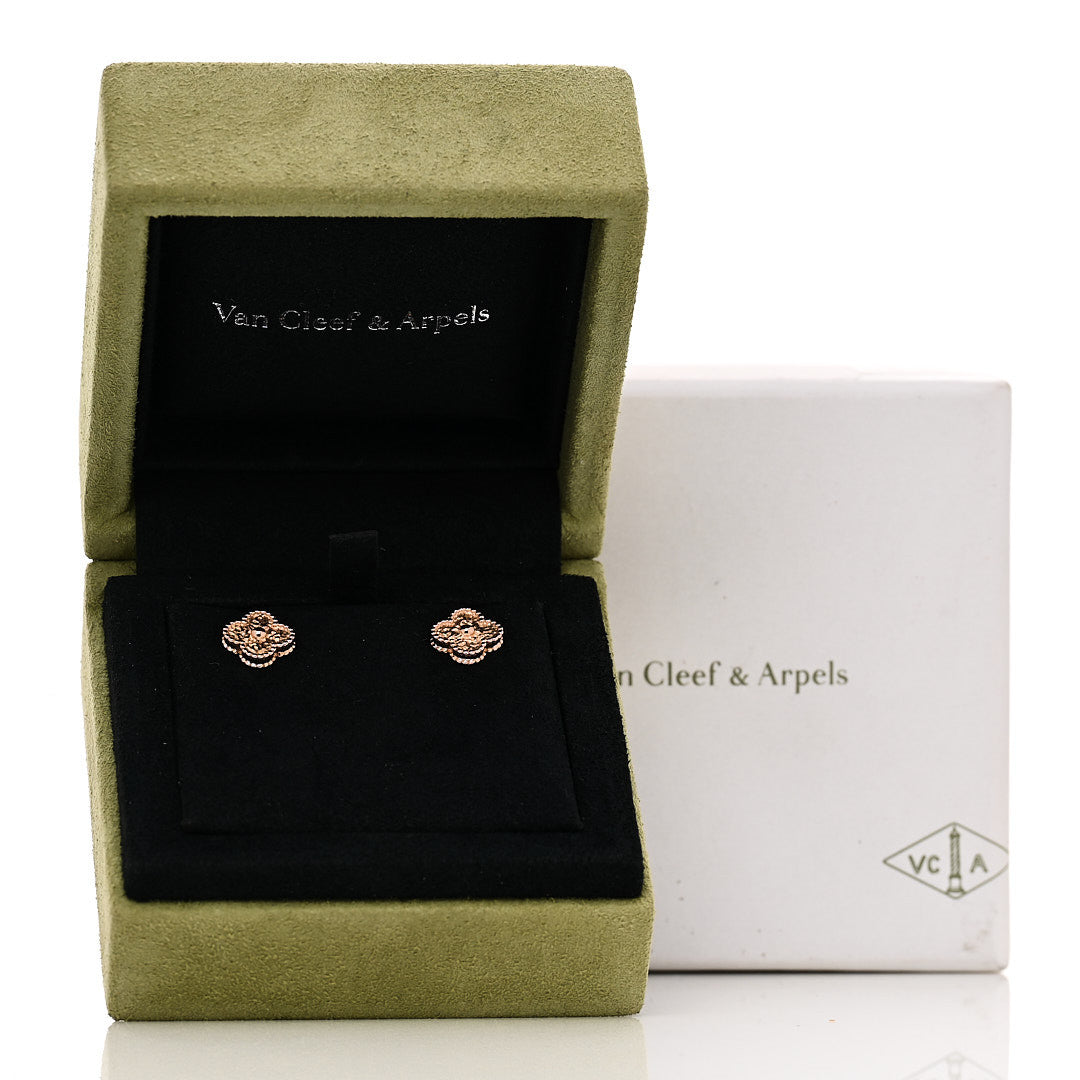 Van Cleef & Arpels 18K Rose Gold Sweet Alhambra Earrings 5 of 5