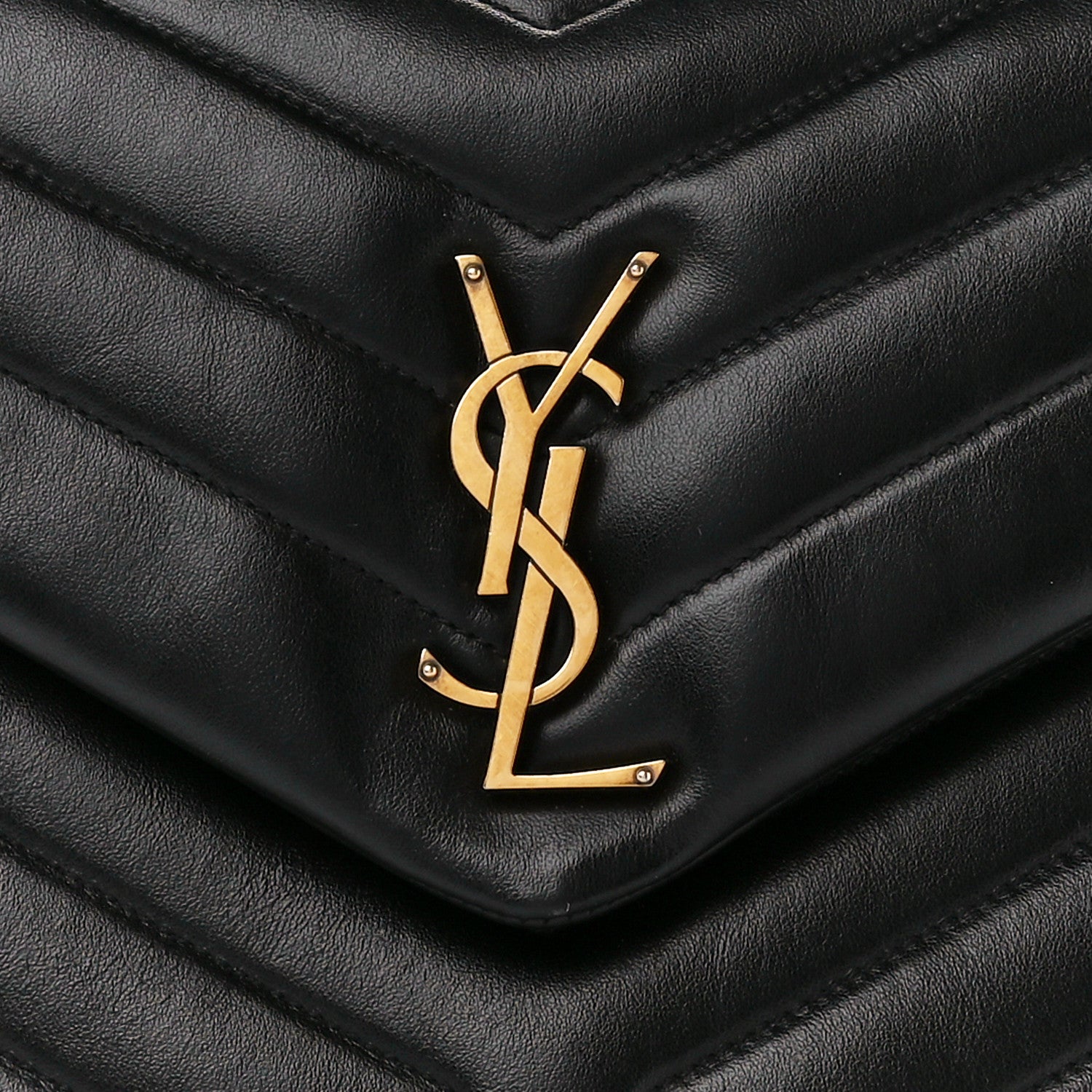 Saint Laurent Calfskin Y Quilted Monogram Medium Loulou Chain Satchel Black 9 of 11