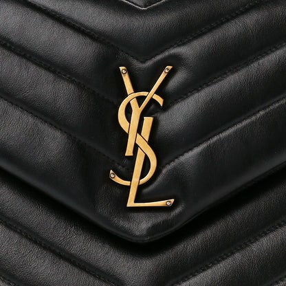 Saint Laurent Calfskin Y Quilted Monogram Medium Loulou Chain Satchel Black 9 of 11