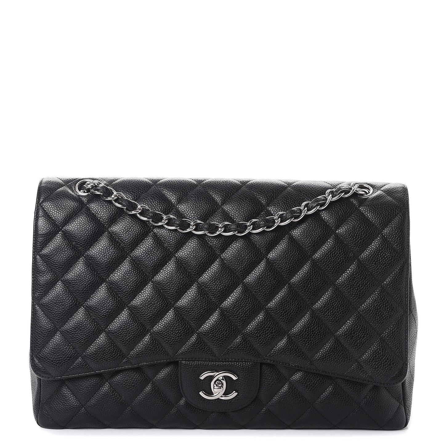Caviar Quilted Maxi Single Flap Black