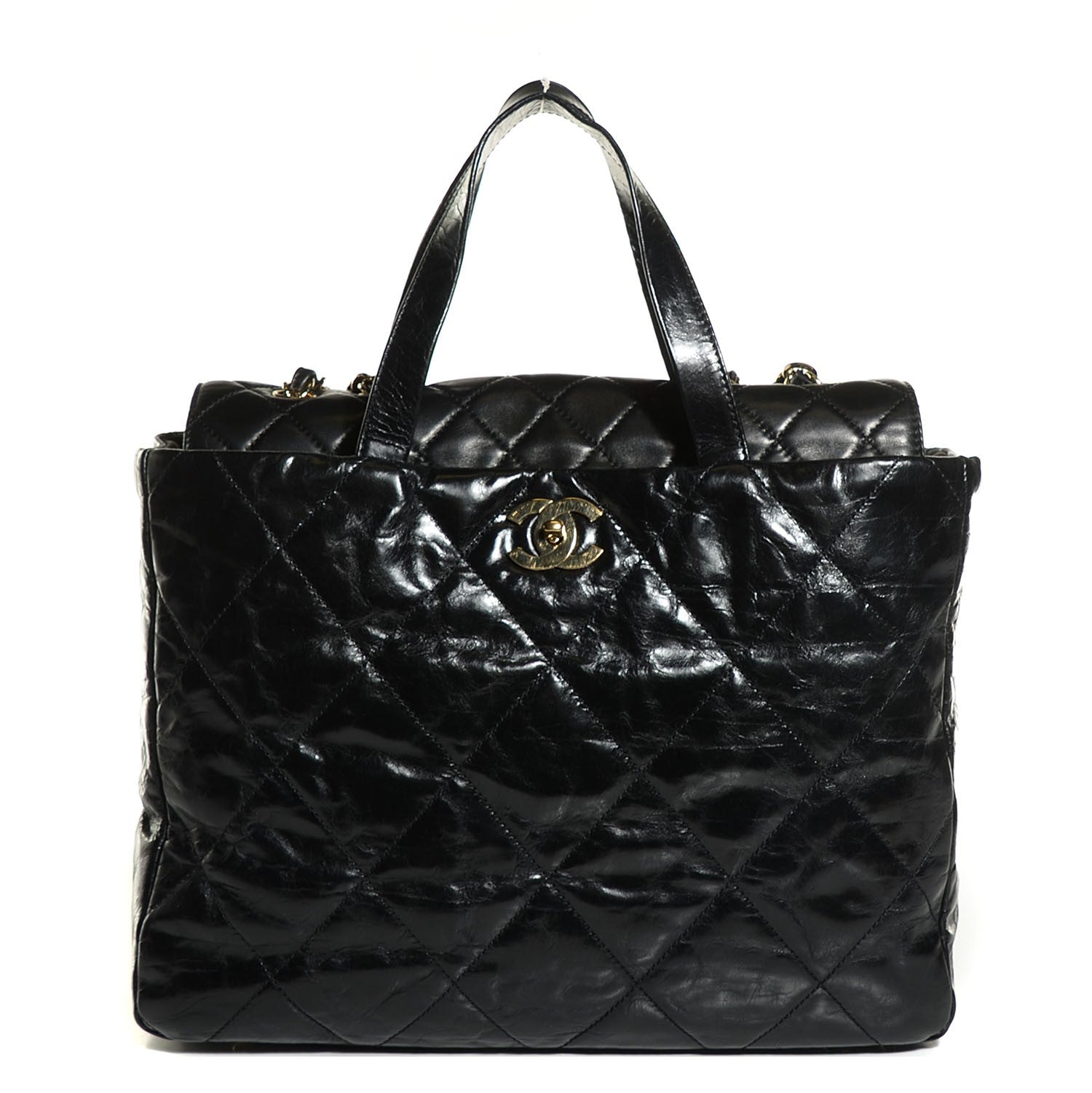 Chanel Glazed Calfskin Large Portobello Tote Black 1 of 8