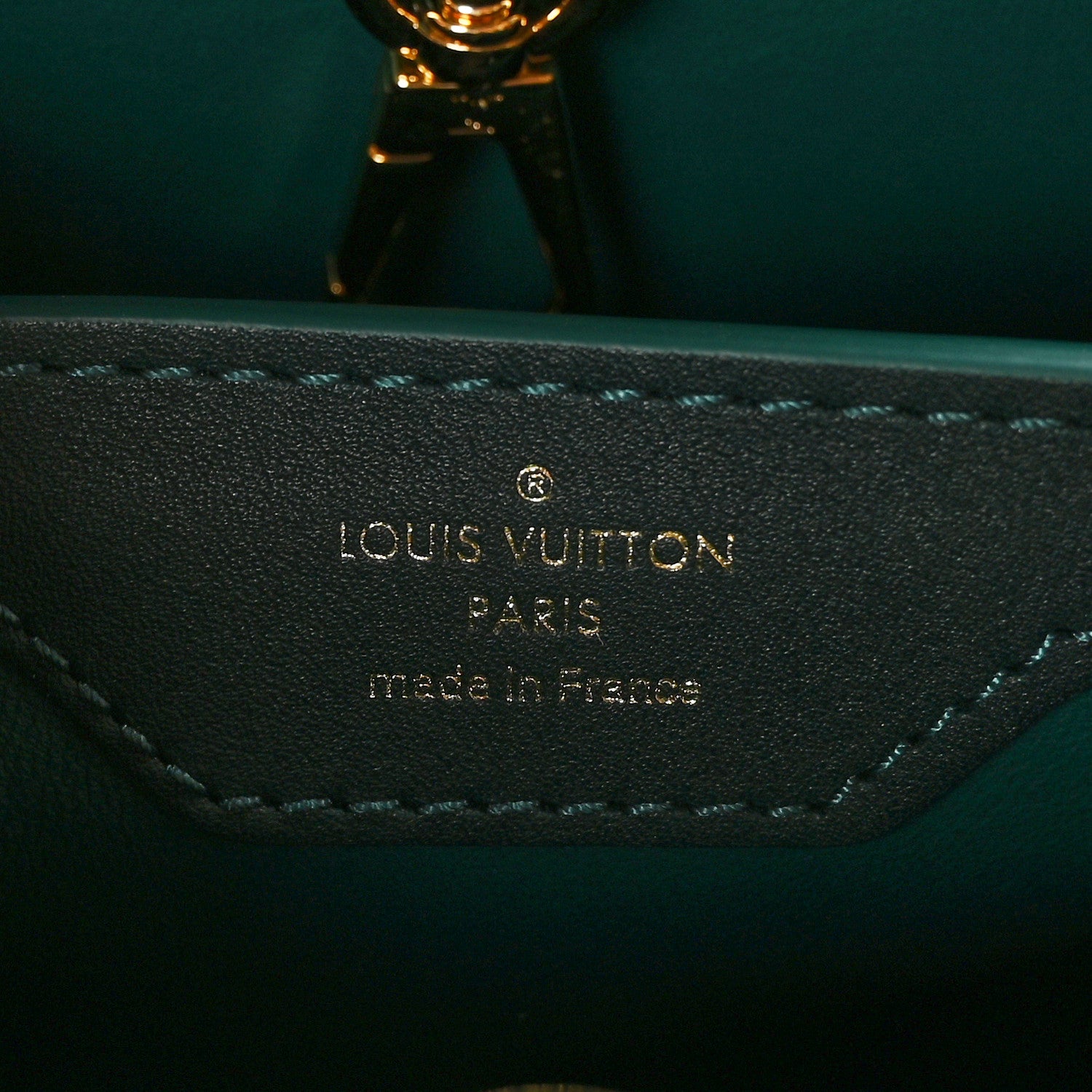 Louis Vuitton Velvet Embroidery Capucines BB Green 7 of 11