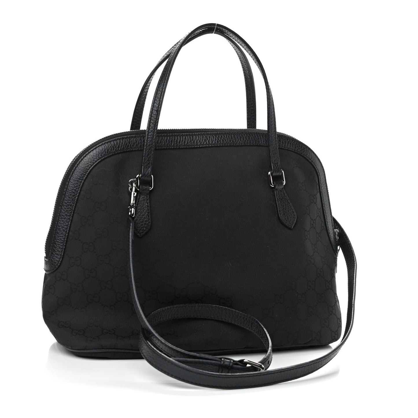 Nylon Monogram Medium Dome Bag Black