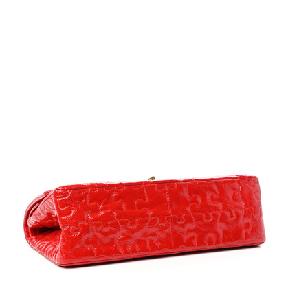 Chanel Crackled Patent Calfskin Puzzle Reissue 226 Flap Red 4 of 10