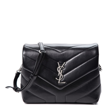 Saint Laurent Calfskin Y Quilted Monogram Toy Loulou Crossbody Bag Black 1 of 9