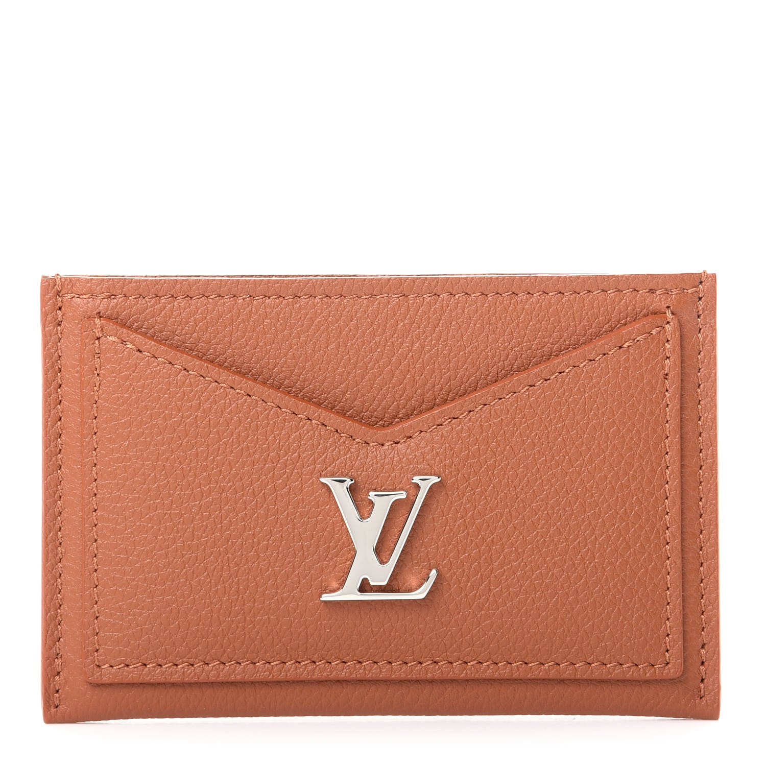 Louis Vuitton Calfskin Lockme Card Holder Caramel 1 of 6
