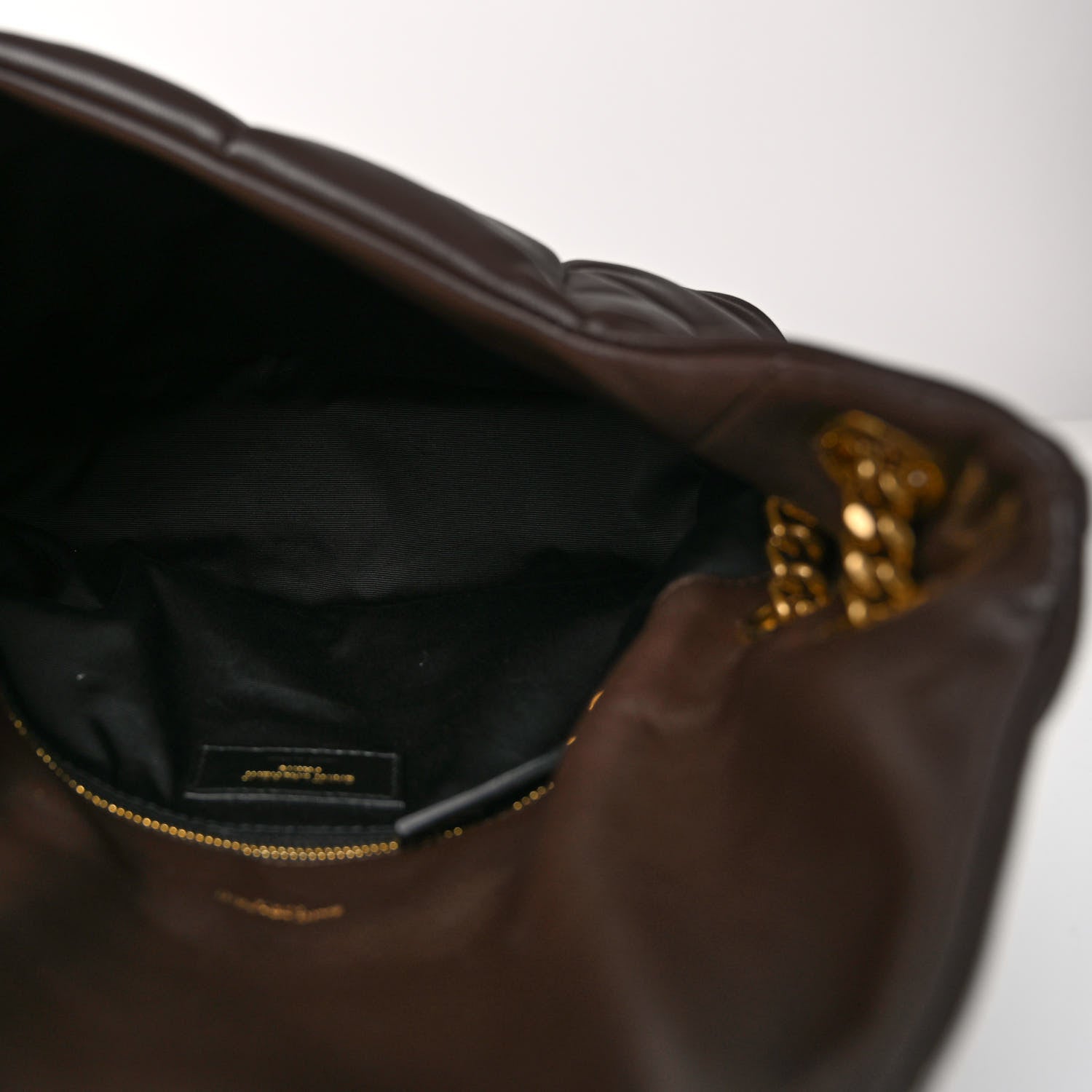 Saint Laurent Lambskin Quilted Small Loulou Puffer Monogram Chain Satchel Dark Ganache 5 of 10