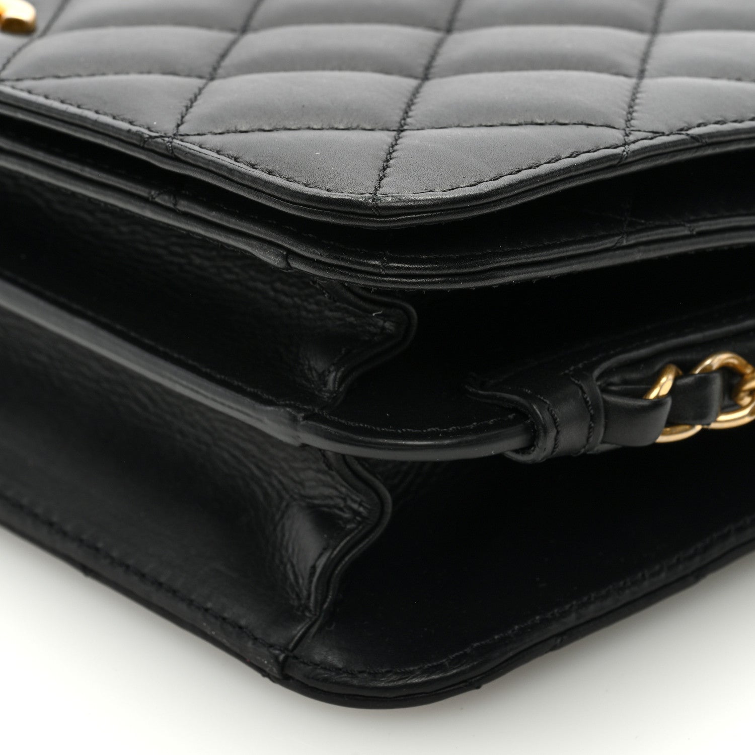Chanel Lambskin Quilted Chain Medium Single Flap Black 9 of 10
