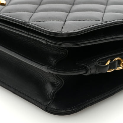 Chanel Lambskin Quilted Chain Medium Single Flap Black 9 of 10