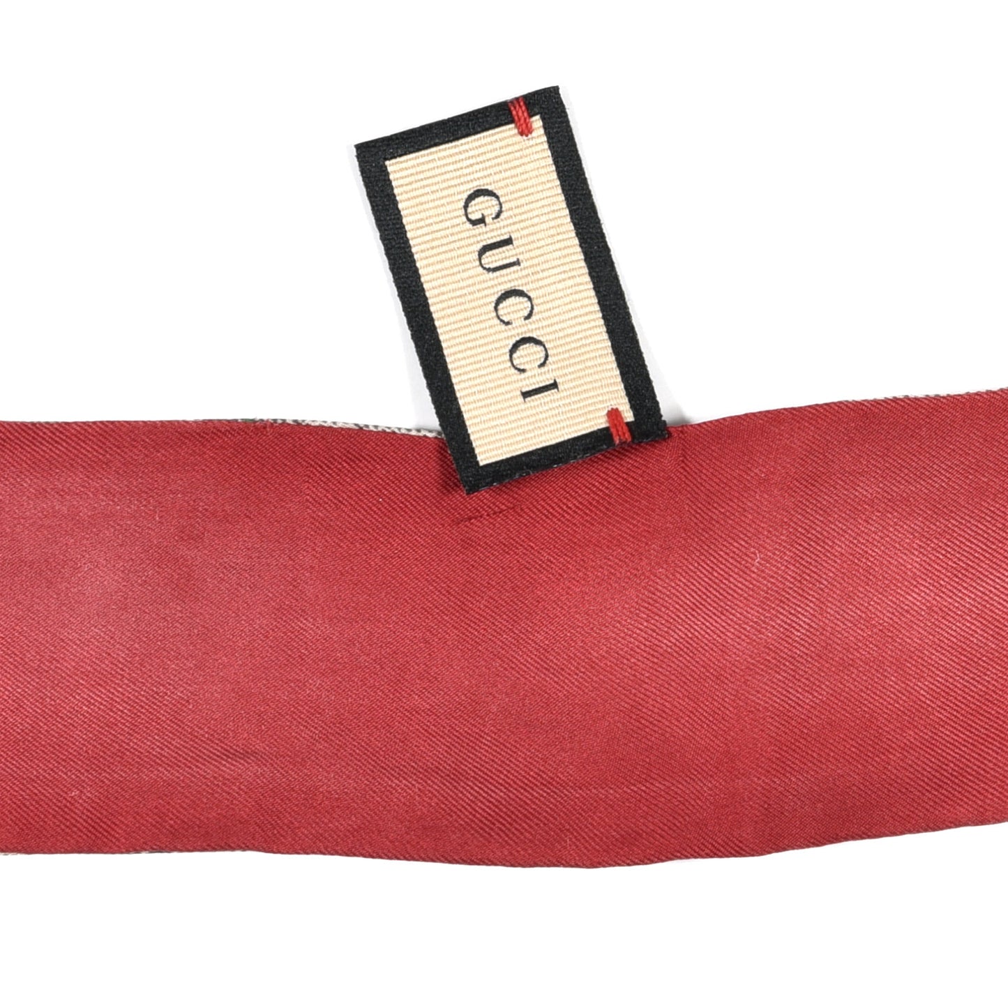 Silk Twill GG Monogram Special Flory Neck Bow Scarf Beige Red