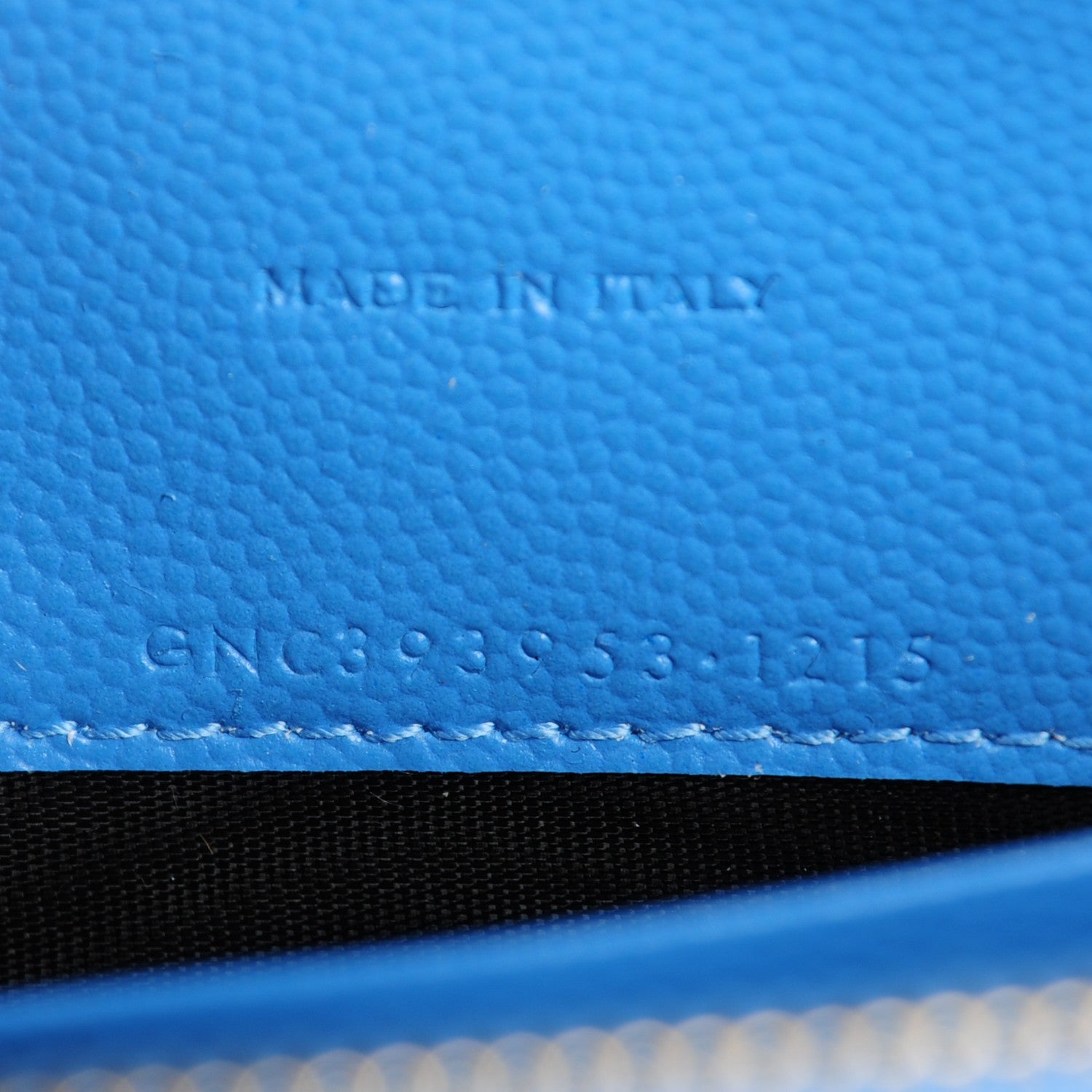 Saint Laurent Grain De Poudre Matelasse Chevron Monogram Chain Wallet Light Blue 8 of 8