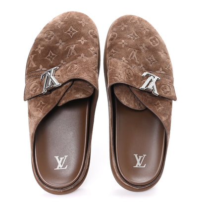 Louis Vuitton Monogram Embossed Suede LV Easy Mule 12 Marron 2 of 9