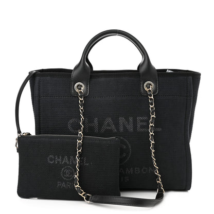 Chanel Mixed Fibers Small Deauville Tote Black 1 of 12