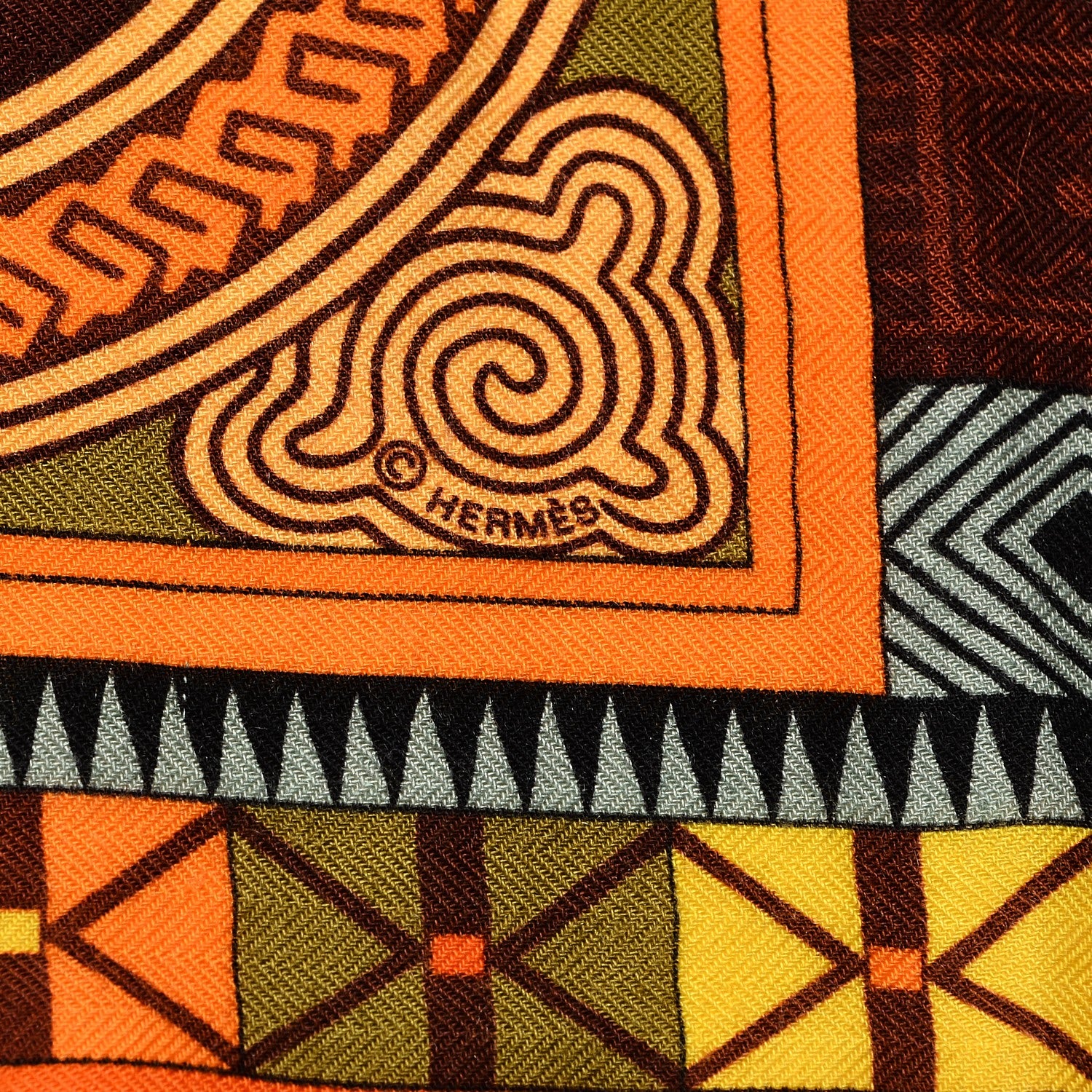 Hermes Cashmere Silk Cent Plis Des Miao Shawl 140 4 of 5
