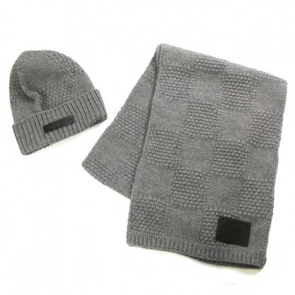 Louis Vuitton Wool Hat and Scarf Set Gray 1 of 7