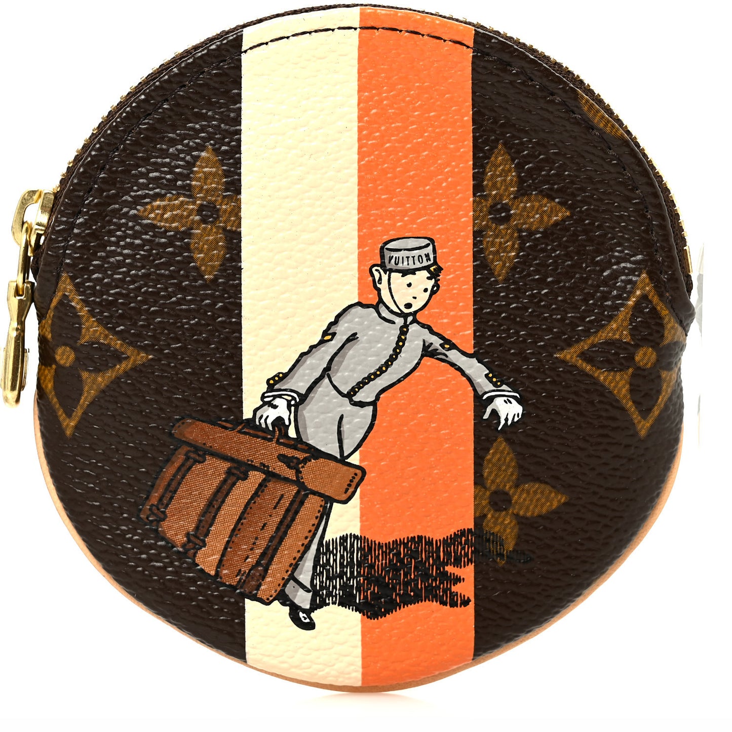 Monogram Groom Round Coin Purse