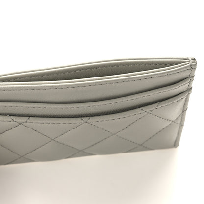 Chanel Lambskin Quilted Card Holder Grey 8 of 11