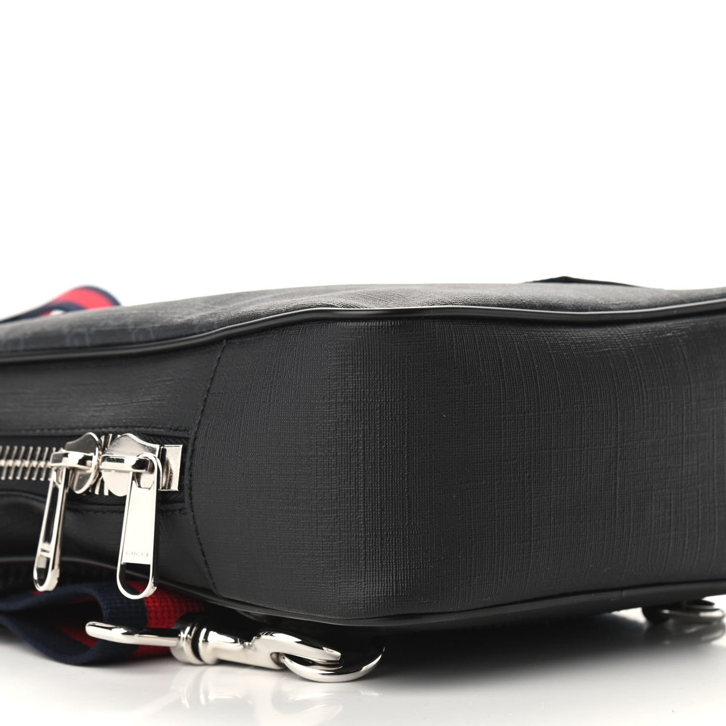 GG Supreme Monogram Web Belt Bag Black Grey