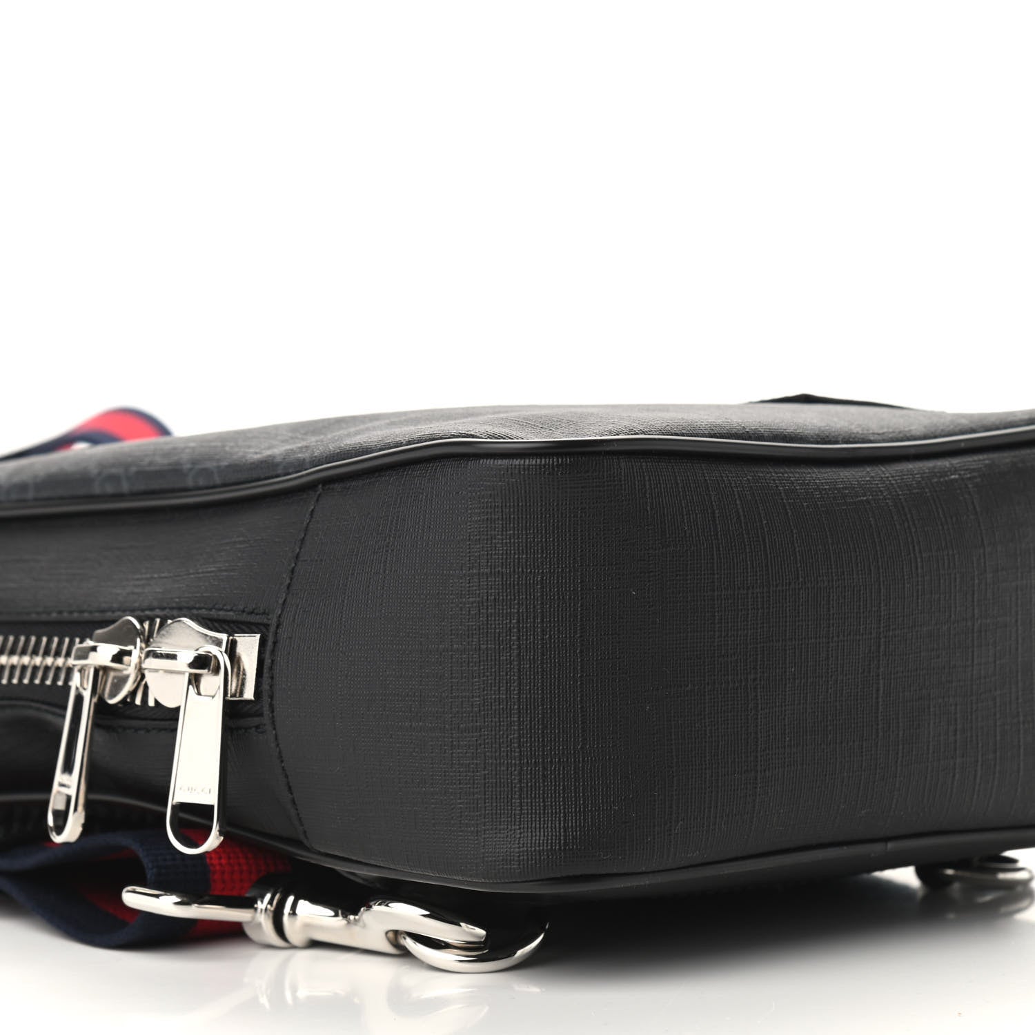 Gucci GG Supreme Monogram Web Belt Bag Black Grey 8 of 9
