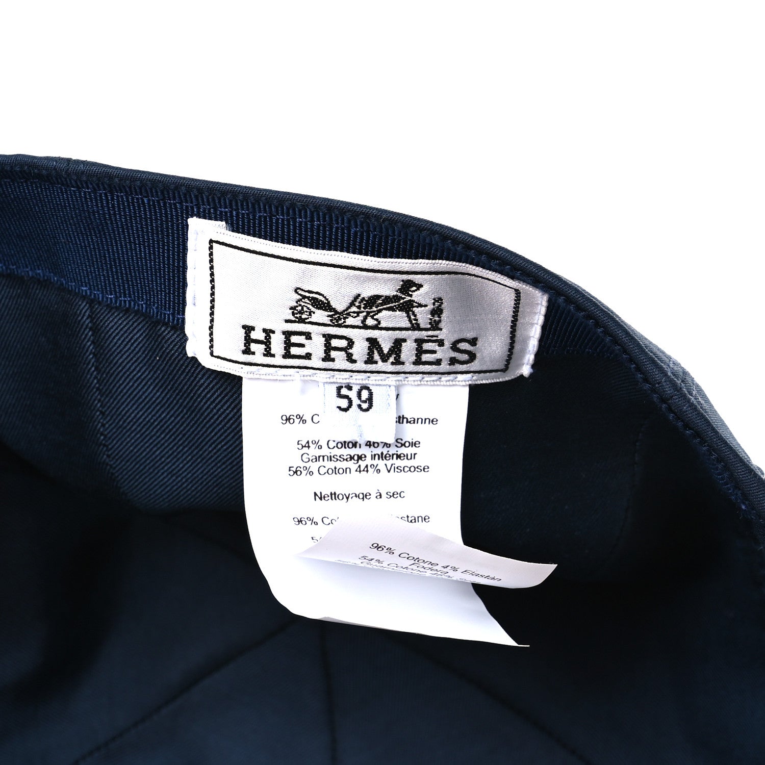 Hermes Cotton Twill Serena Nautic Cap 59 Blueberry 8 of 9